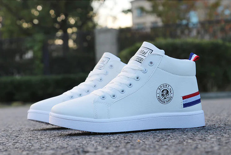 Trendy Casual High Top Sneakers - Korean British Style