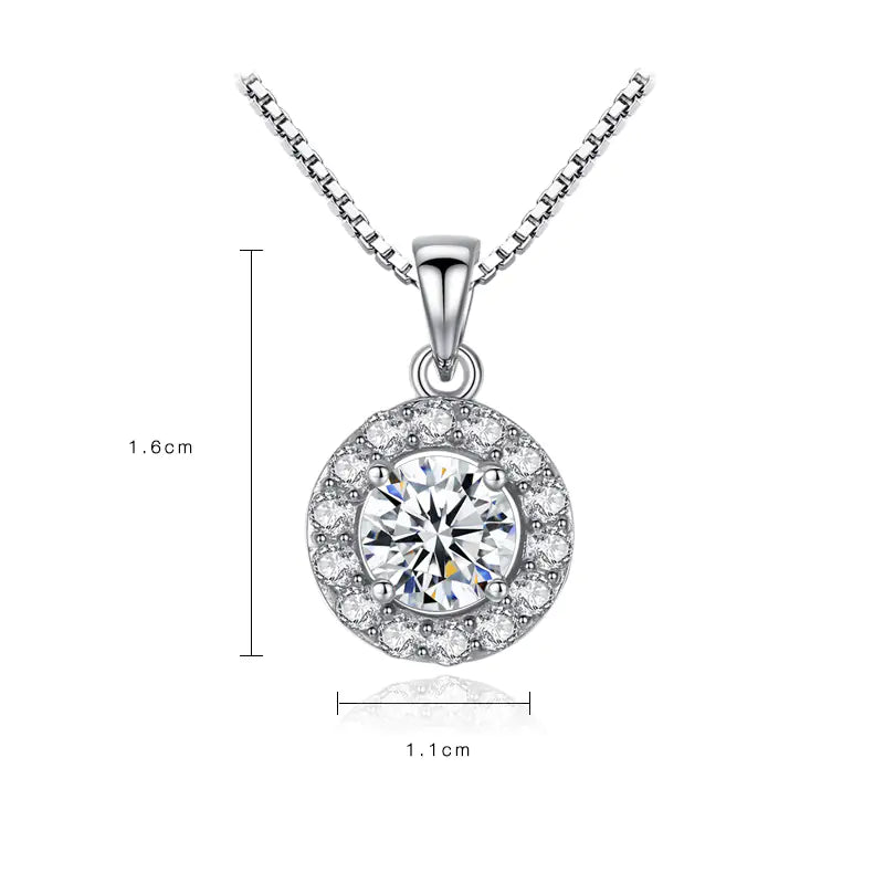 S925 Silver Pendant with Simulated Diamond Design