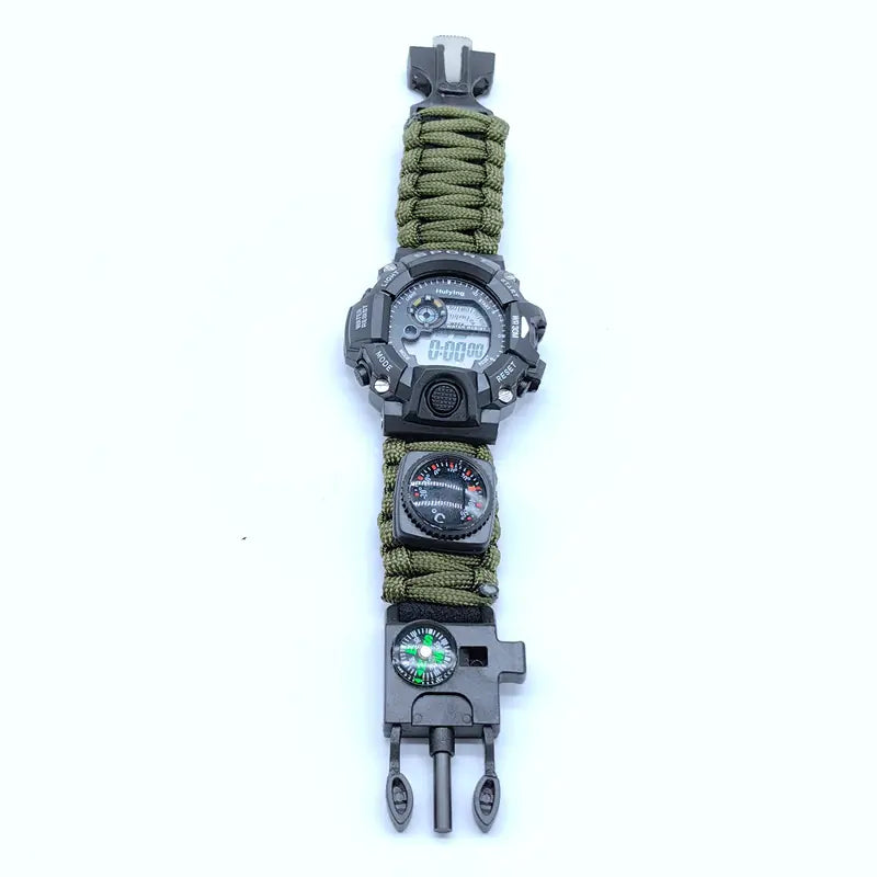 Multifunctional Outdoor Compass Watch with Survival Tools