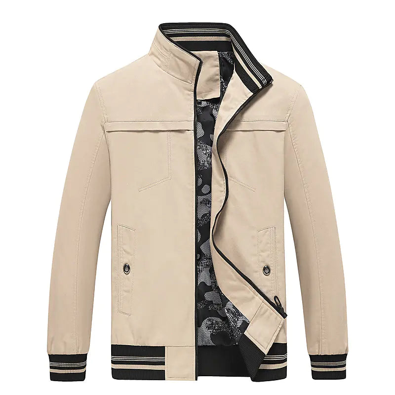 Cotton Casual Men's Coat with Stand Collar