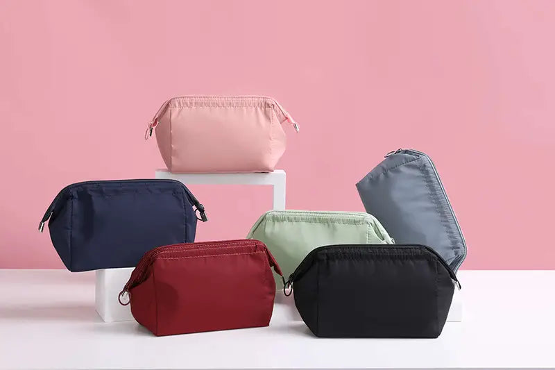 Portable Waterproof Solid Color Makeup Bag for Travel