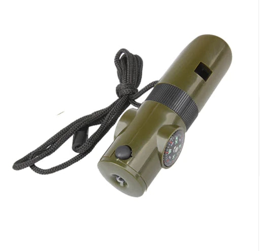 7-in-1 Multifunctional Whistle and Compass Survival Tool