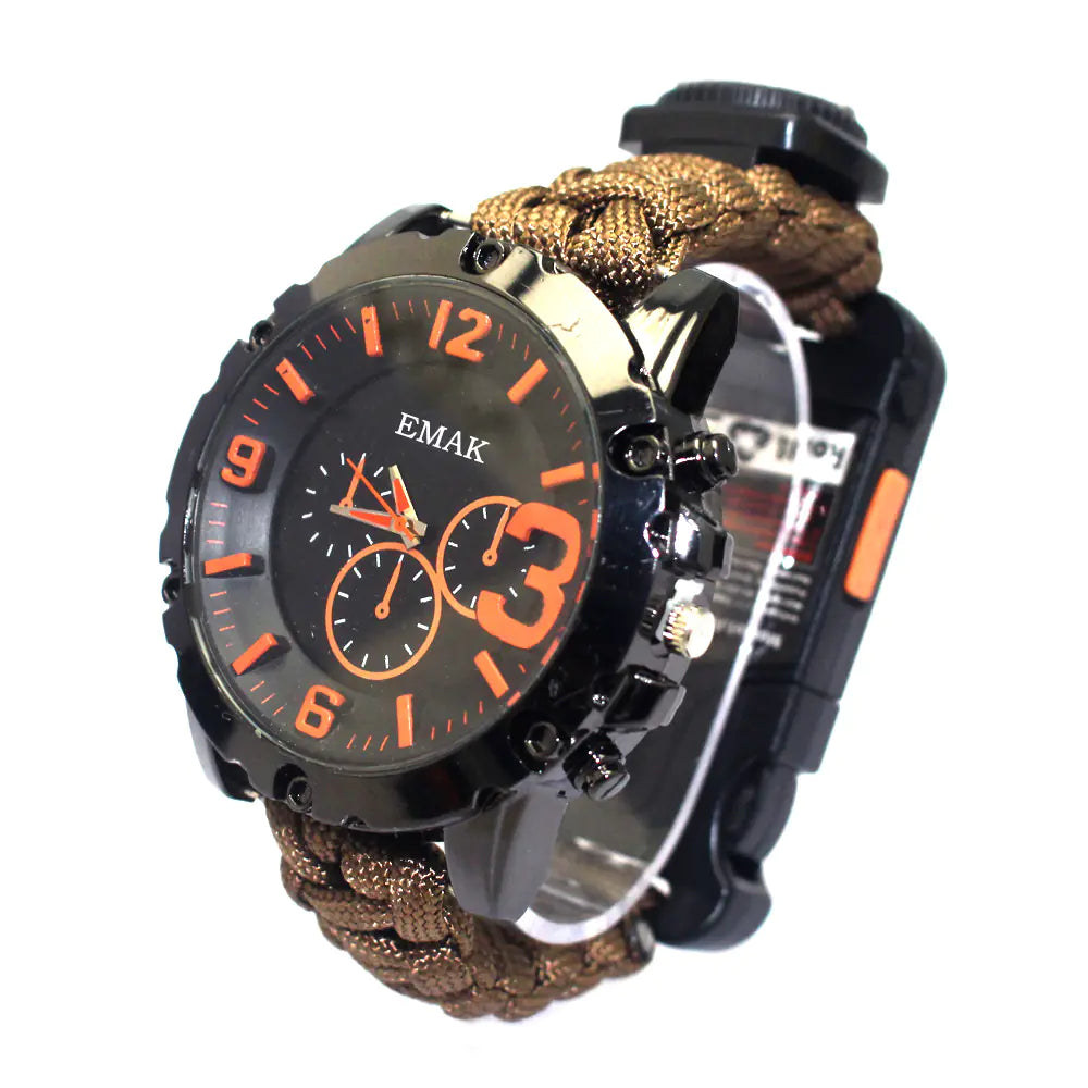 Outdoor Paracord Watch with Compass for Travel