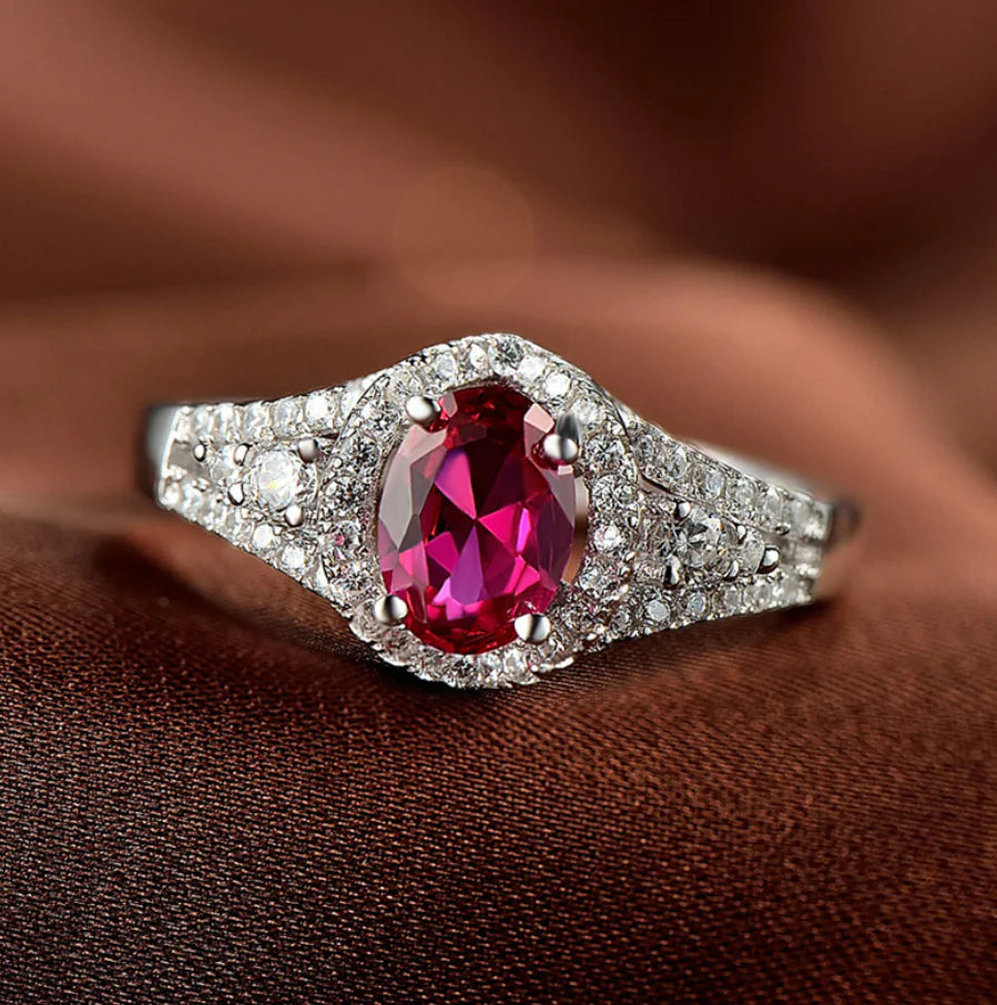 Simulated Diamond Ring with Zirconia Stones
