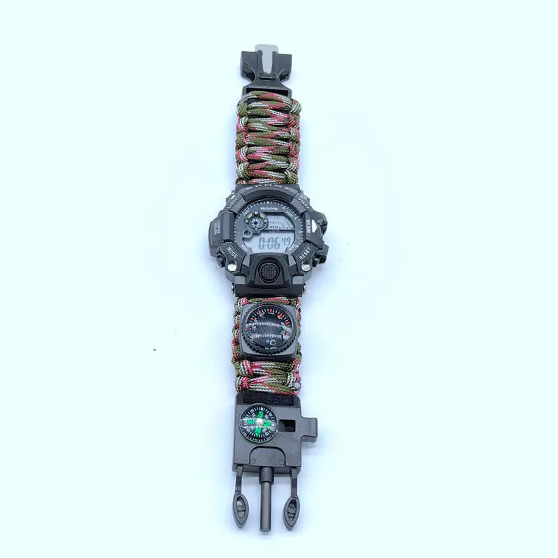 Multifunctional Outdoor Compass Watch with Survival Tools