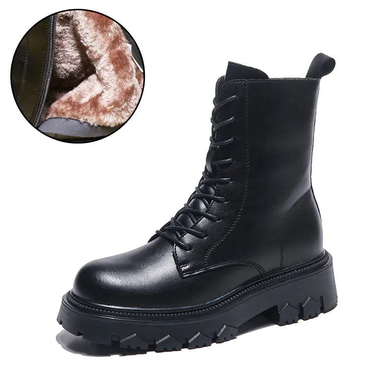Botas Martin de terciopelo grueso con plataforma para mujer para otoño/invierno