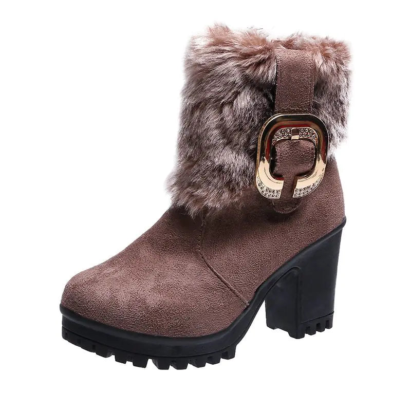 Martin Women's Round Toe Thick Heel Short Boots