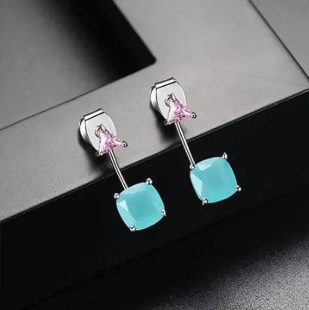 Lilac Flower Earrings, Haoshi Earrings, Diamond Earrings