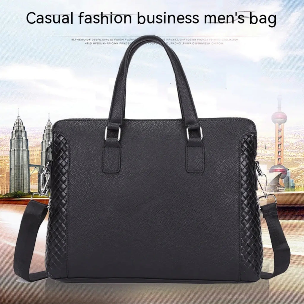 Men's Genuine Leather 14-inch Laptop Briefcase Bag