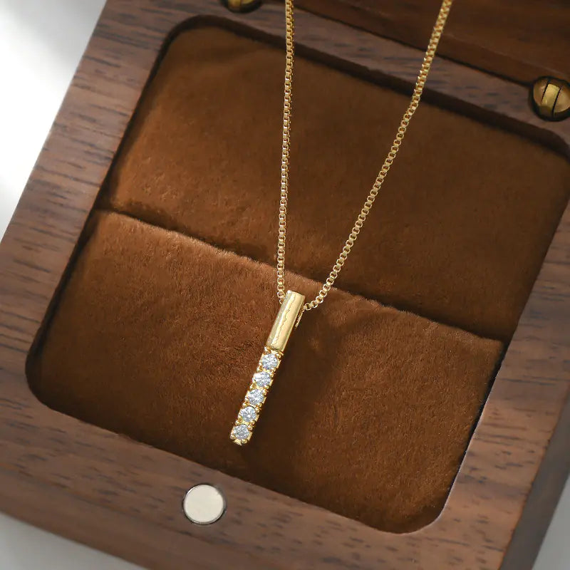 Gold-Plated Zirconia Geometric Choker Necklace for Women