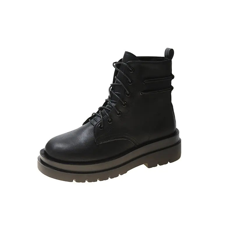 Botas Martin Blancas para Mujer - Tacón Grueso Estilo Británico
