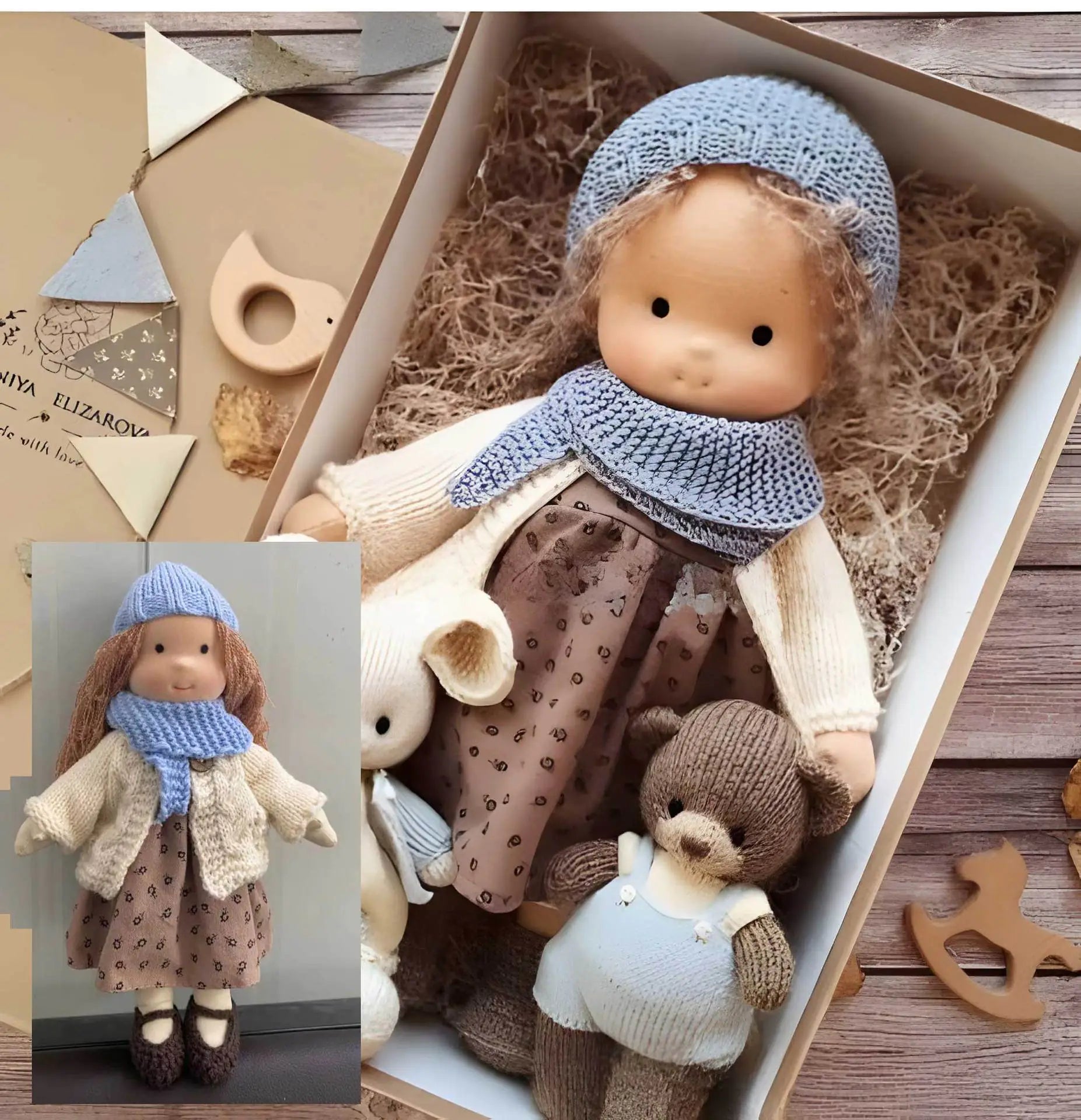 Handmade Mini Dress-Up Doll DIY Gift Box Set