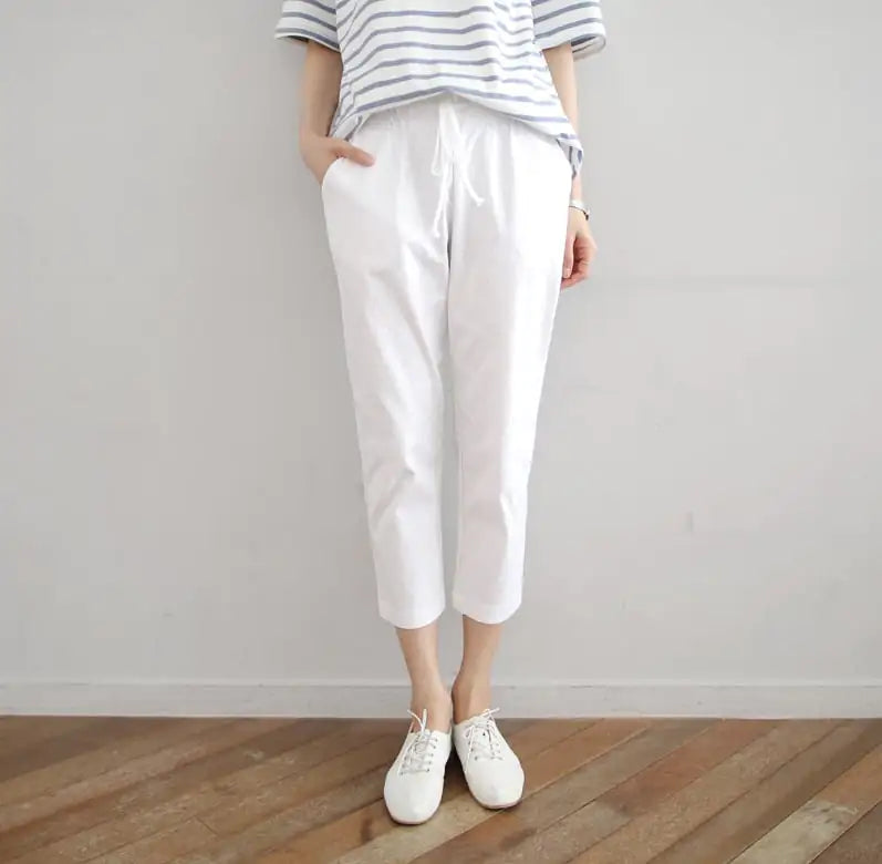 High-Waisted Loose Fit Linen Pants