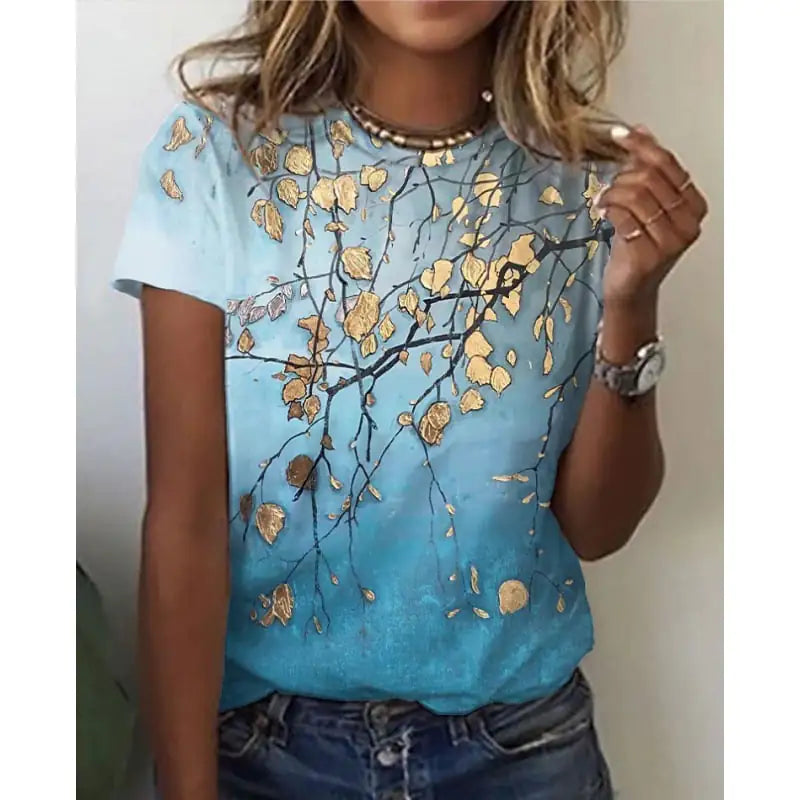 Floral Short Sleeve Women's T-Shirt