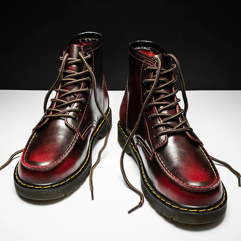 Botas altas Martin de piel de vacuno a la moda para hombre