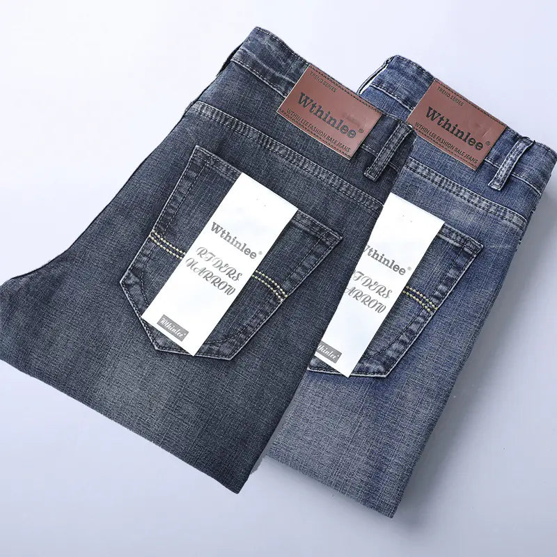 Wthinlee Men's Loose Fit Stretch Denim Business Pants