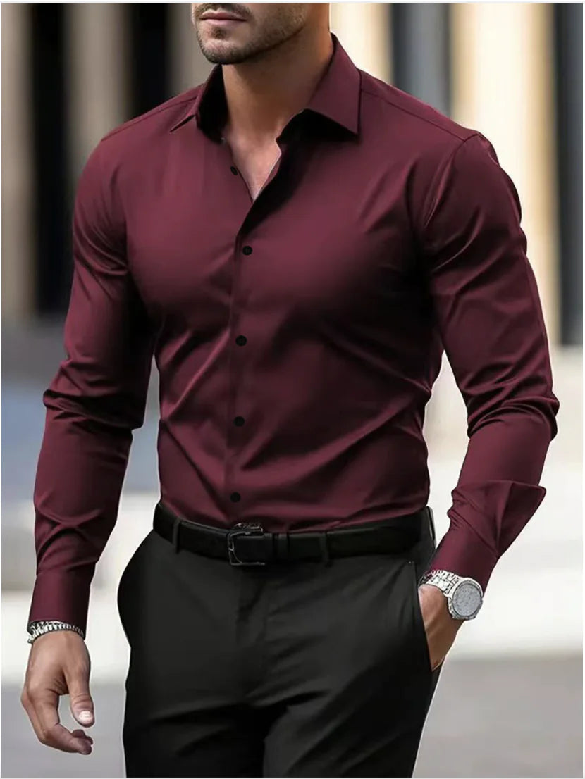 Men's Slim Fit Long Sleeve Shirt