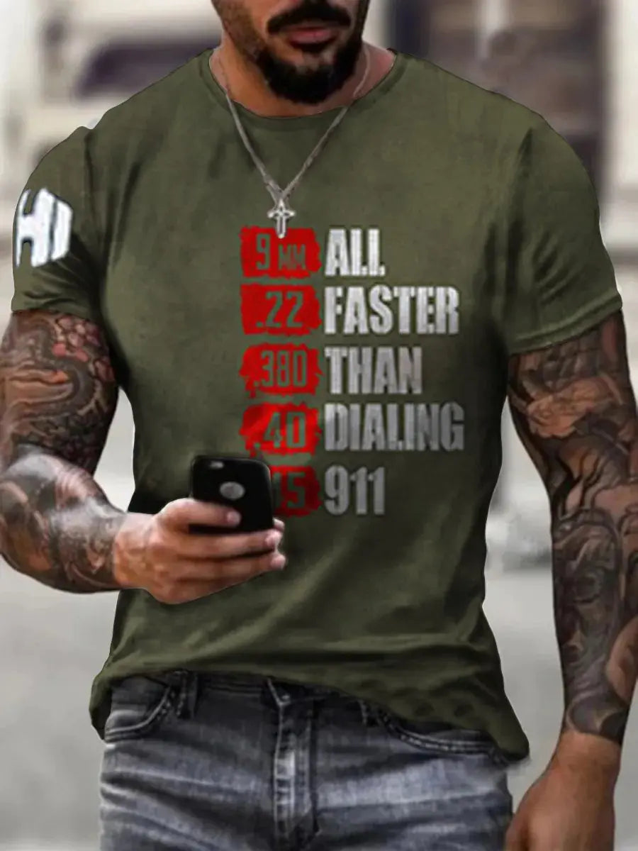 Men's Casual 3D Digital Print Short Sleeve T-Shirt