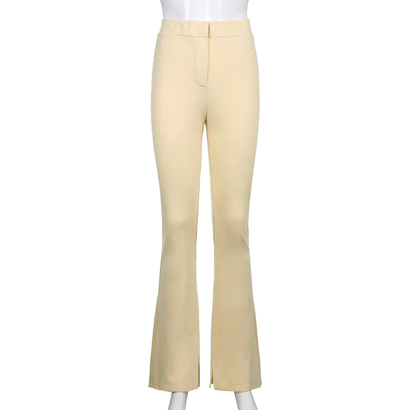 High Waist Skinny Split Casual Pants for Women