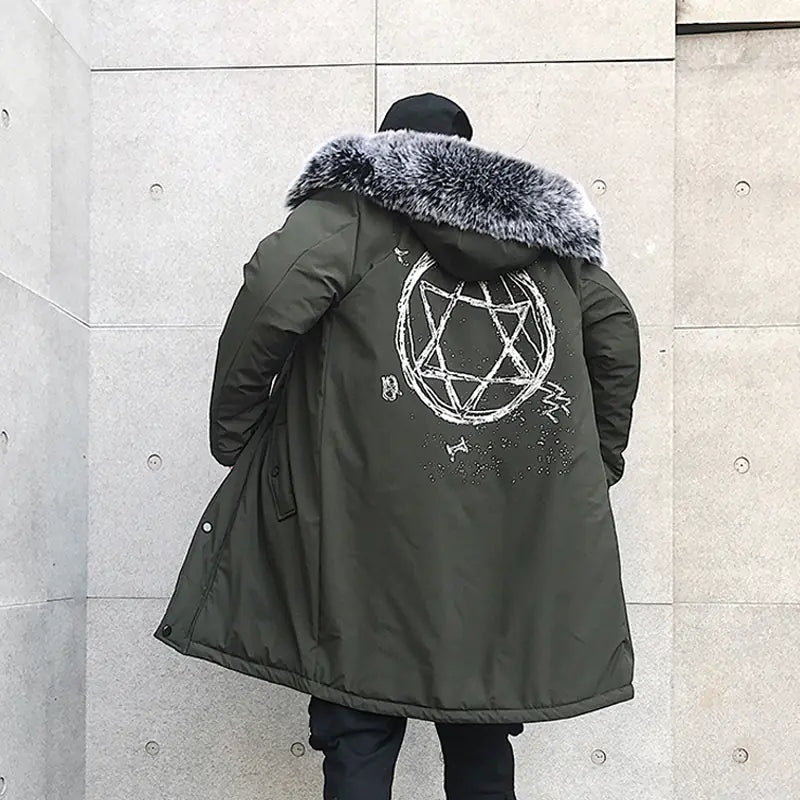 Fashionable Thick Warm Hooded Men's Cotton Jacket