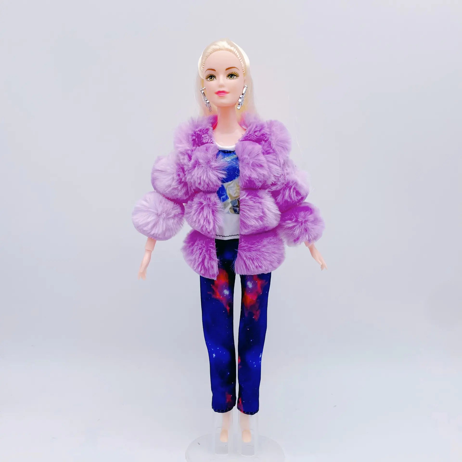 11 Inch Barbie Doll Clothes with Plush Short Coat Set