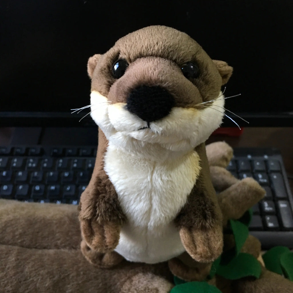 Customizable Plush Otter Mascot with Logo Design