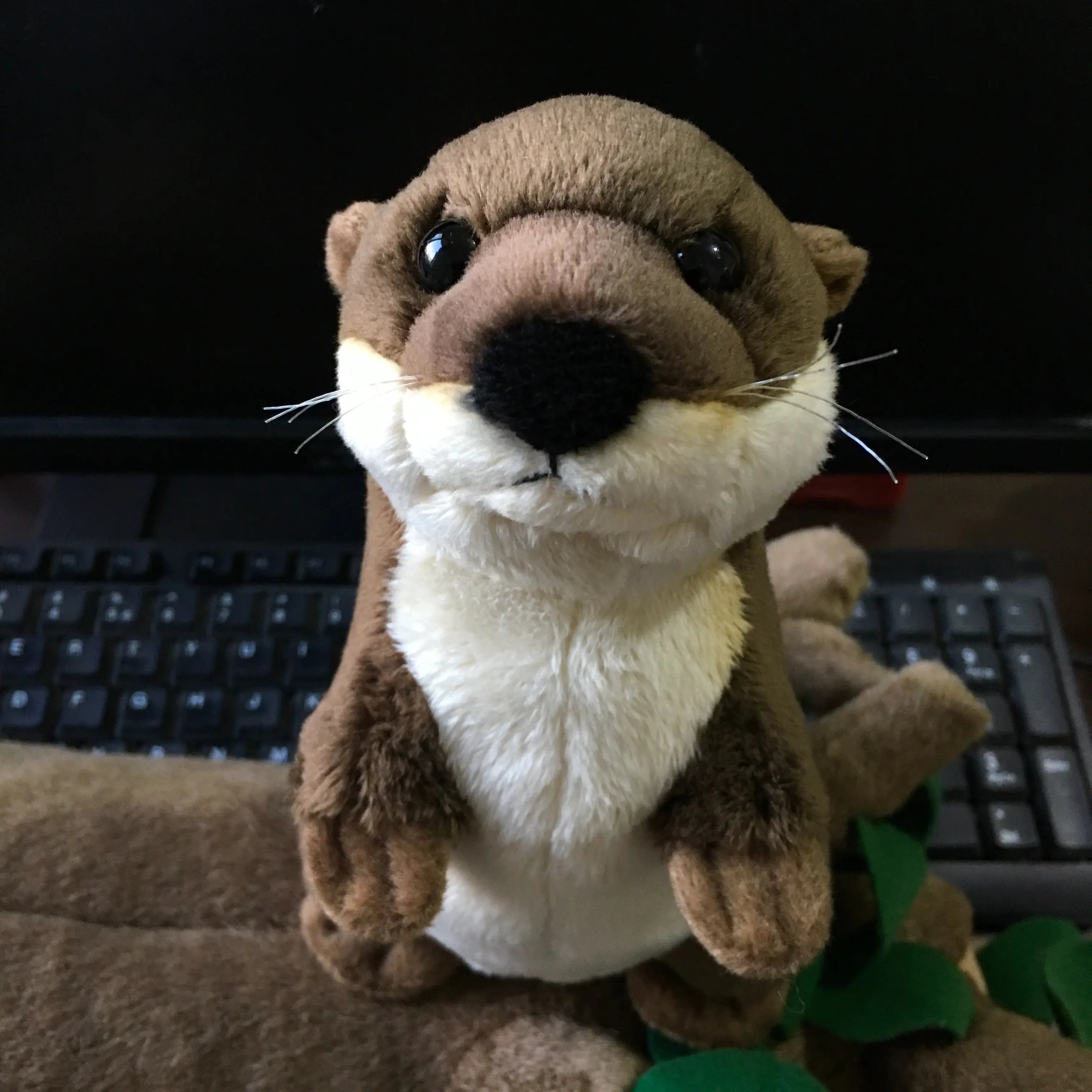 Customizable Plush Otter Mascot with Logo Design
