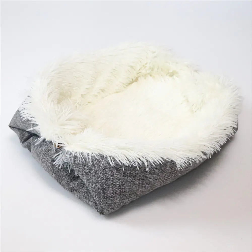 Dual-Use Cat Bed with Sleep Blanket and Tunnel