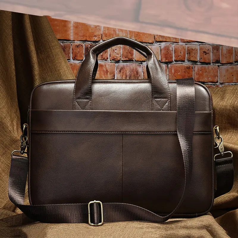 Classic Genuine Leather Men's Briefcase for Laptop
