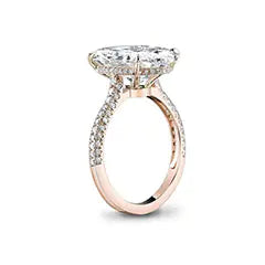 SONA 925 Silver Ring with 5-Carat Oval Cut Simulated Diamond