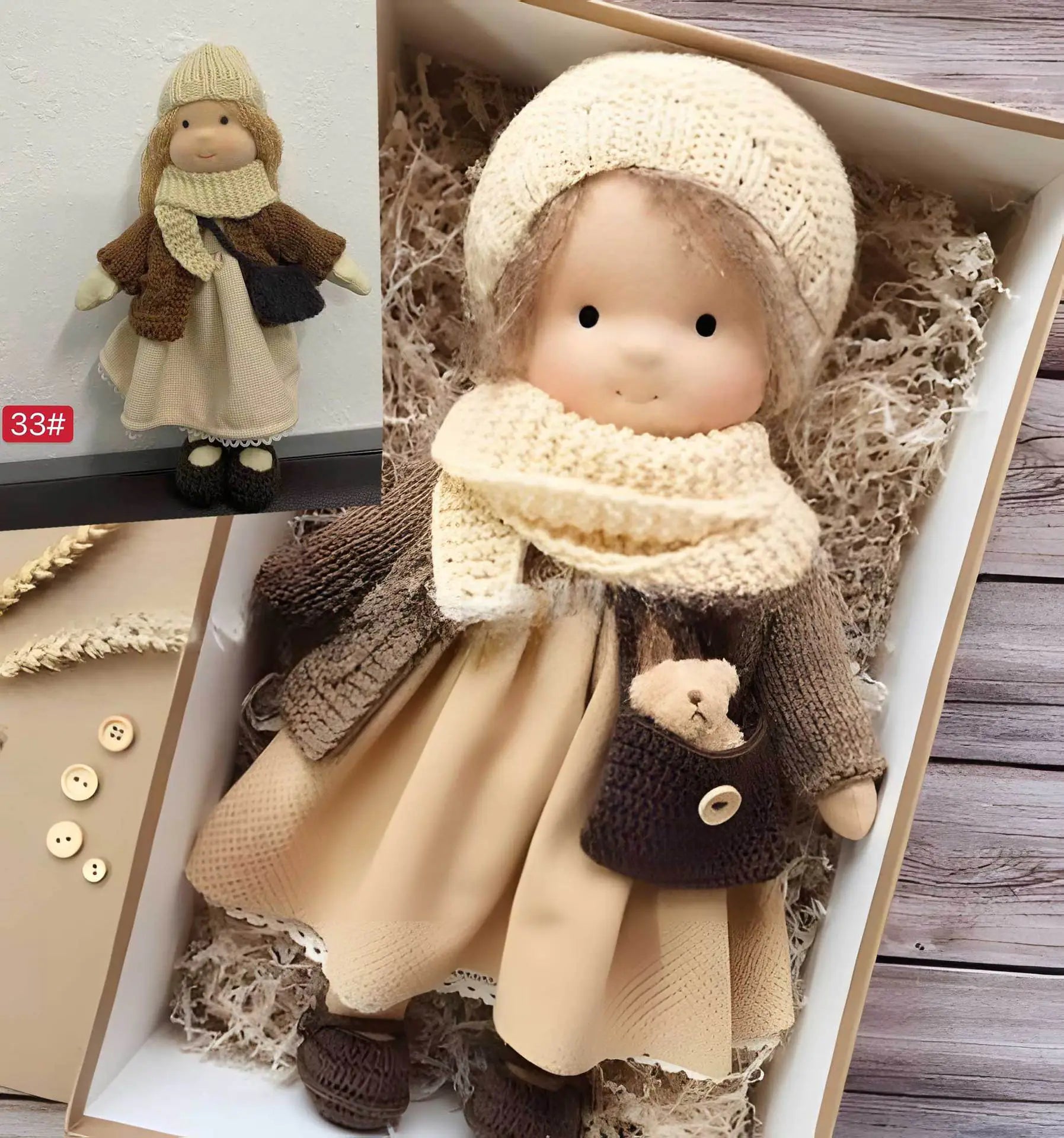 Handmade Mini Dress-Up Doll DIY Gift Box Set