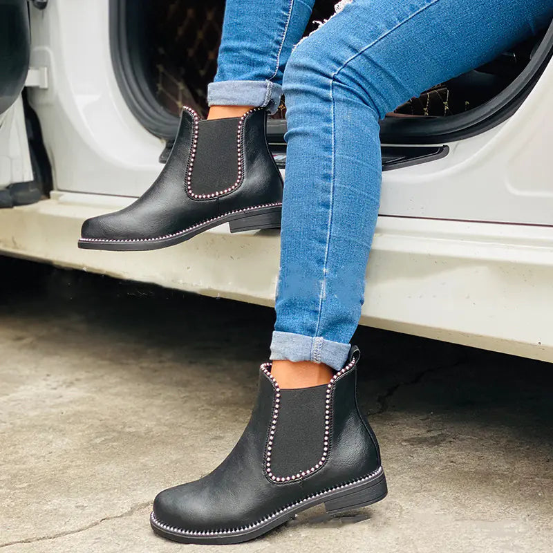 Botas Martin de suela gruesa con cuentas redondas para mujer