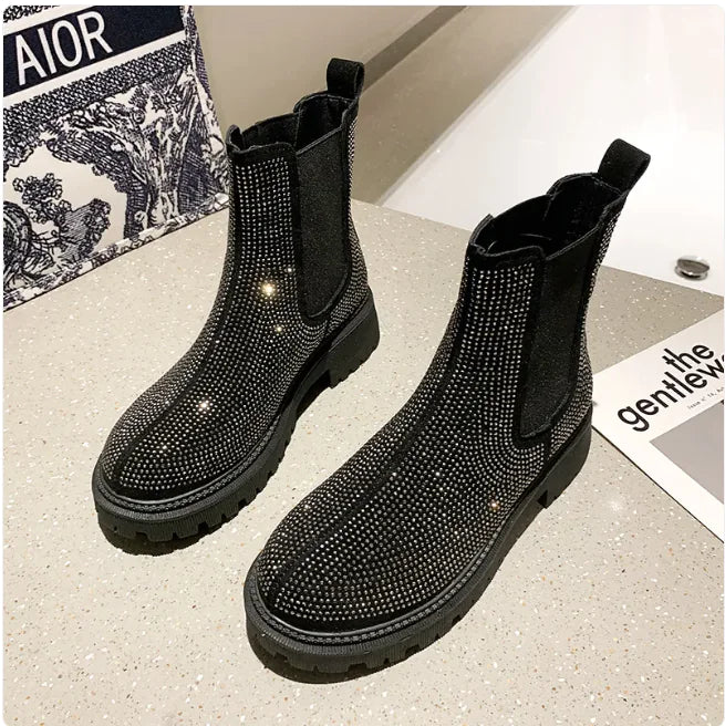 Botas Martin de tacón grueso con plataforma británica para mujer