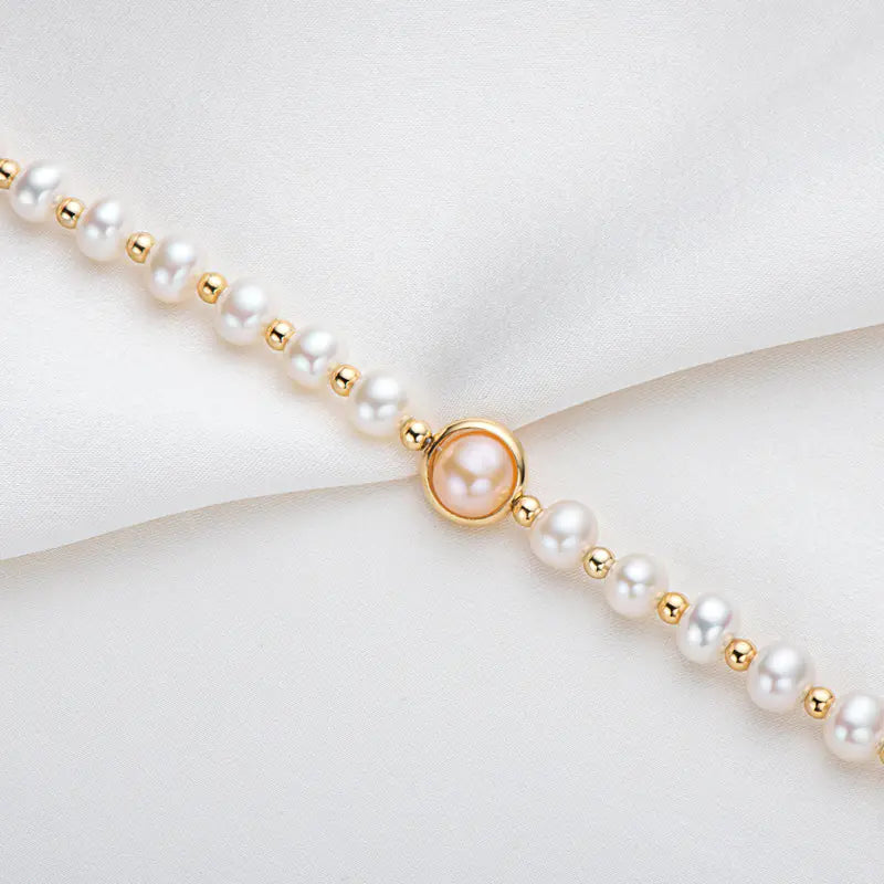 2024 14K Gold-Plated Pearl Bracelet for Women
