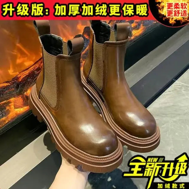 Women's Martin Short Boots - Thick-Soled British Style