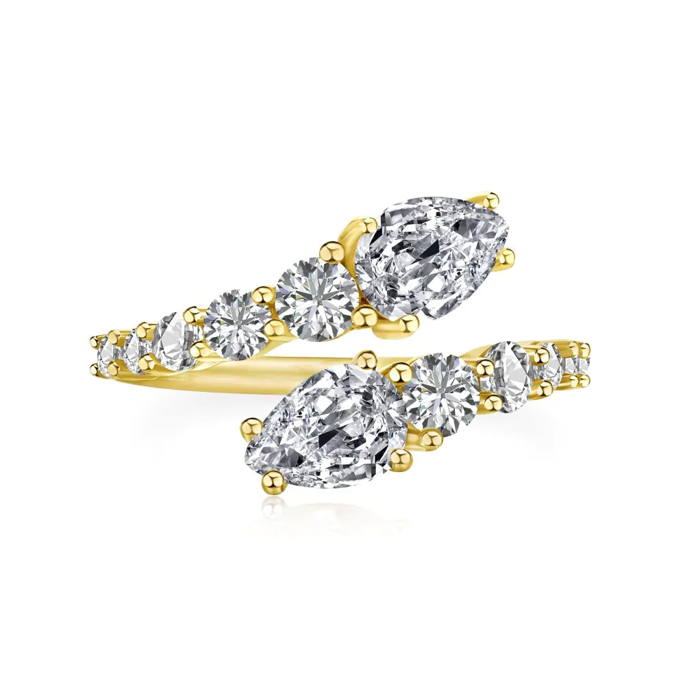 S925 Silver Zirconia Simulated Diamond Ring Stack