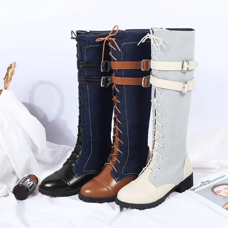 Autumn Women's Over-the-Knee Denim Boots