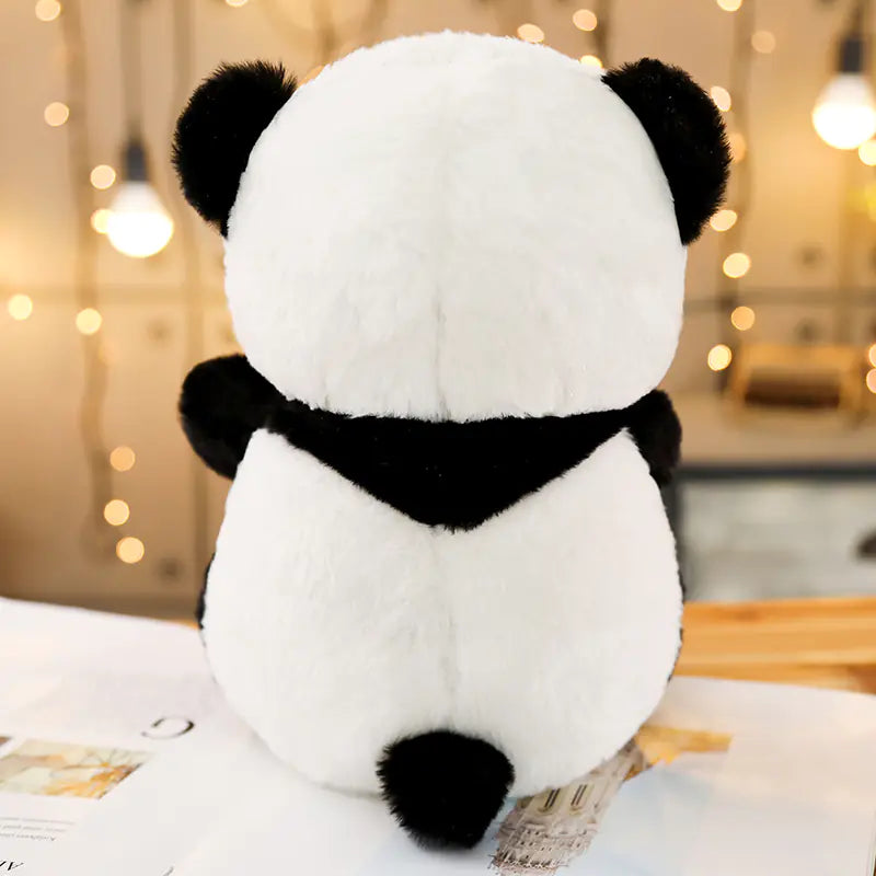 Panda Plush Toy with Bamboo Leaf Design