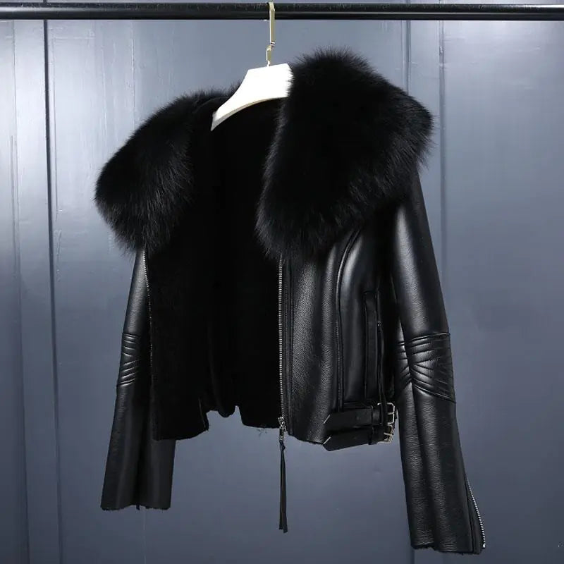 Zipper Slim Fit Short Faux Leather Jacket