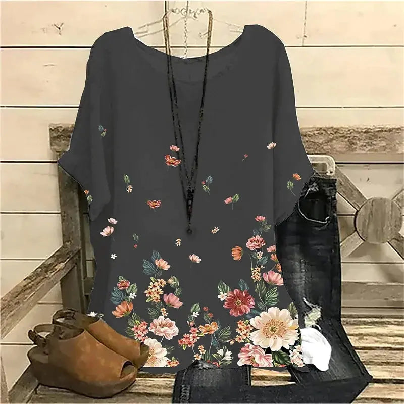 Floral Women's T-Shirt (Casual)
