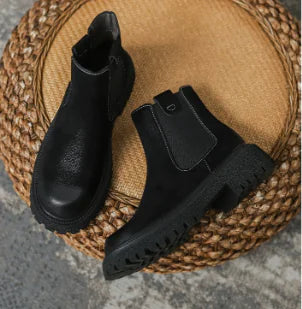Women's Retro Martin Boots with Thick Sole and Heel