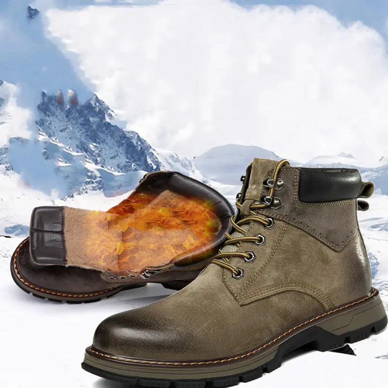Men's High Top British Winter Leather Martin Boots