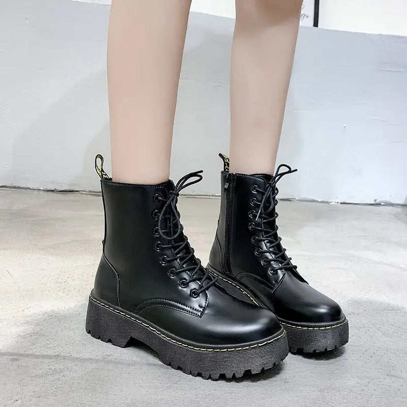 Women's Thick-Heel Motorcycle Martin Boots