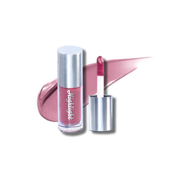 Brillo labial nude de alto brillo con acabado de espejo