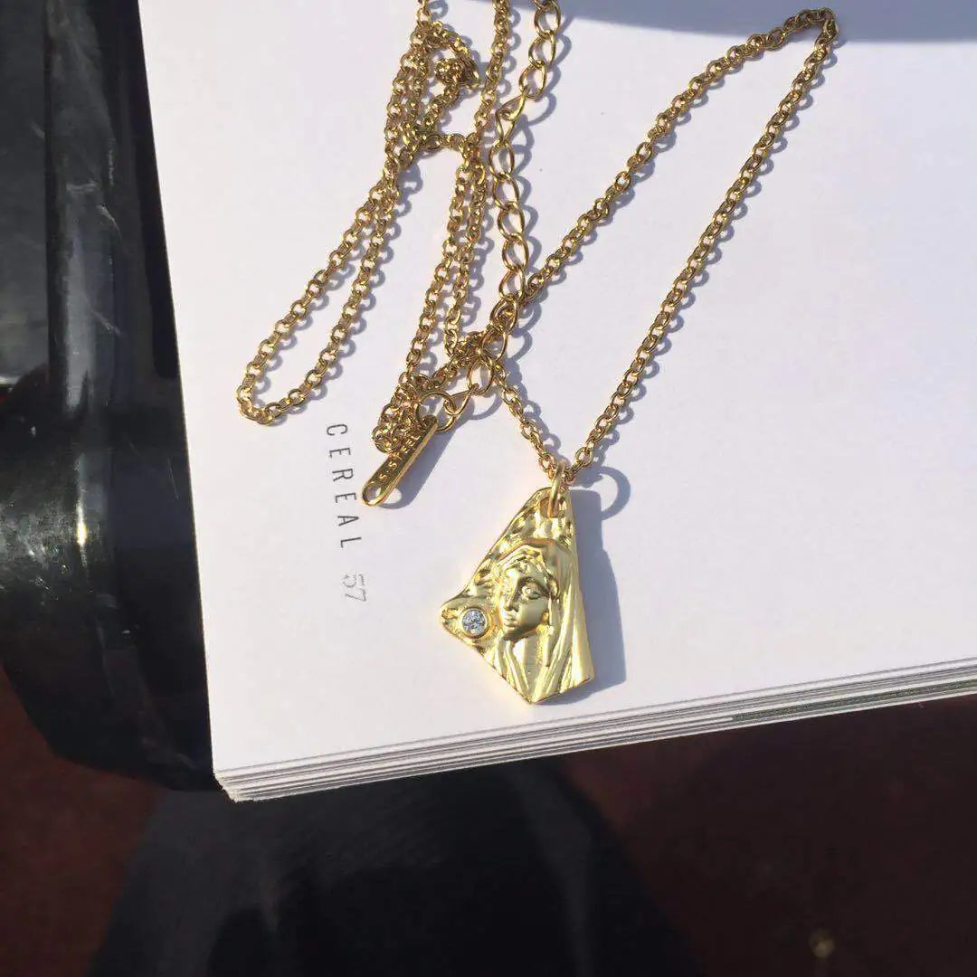 18K Gold Titanium Steel Irregular Choker Necklace