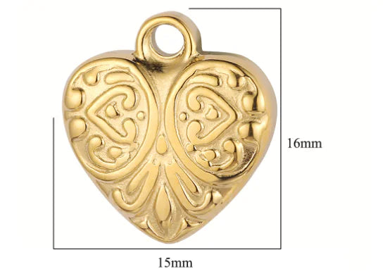 18K Gold-Plated Heart Necklace in Maya Style (One Piece)