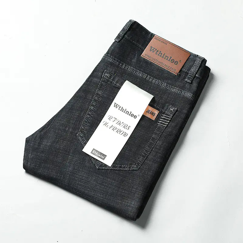 Wthinlee Men's Loose Fit Stretch Denim Business Pants