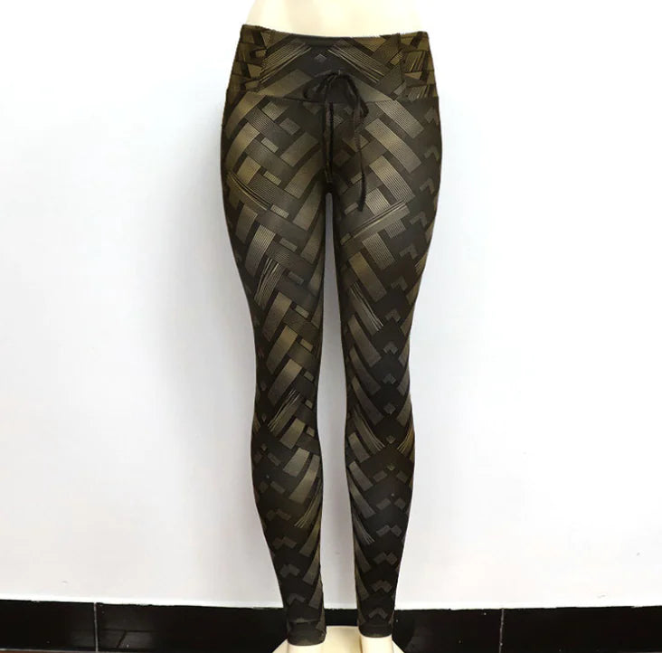 High Waist Printed Yoga Leggings with Stretch