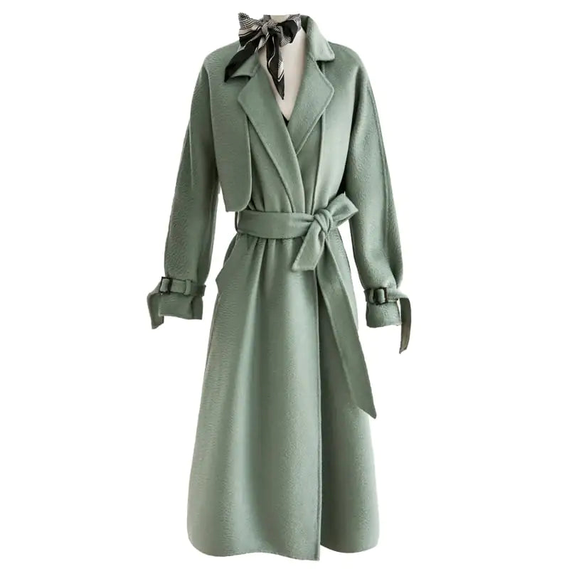 Double-sided Cashmere Coat Suit for Women (Medium Length)
