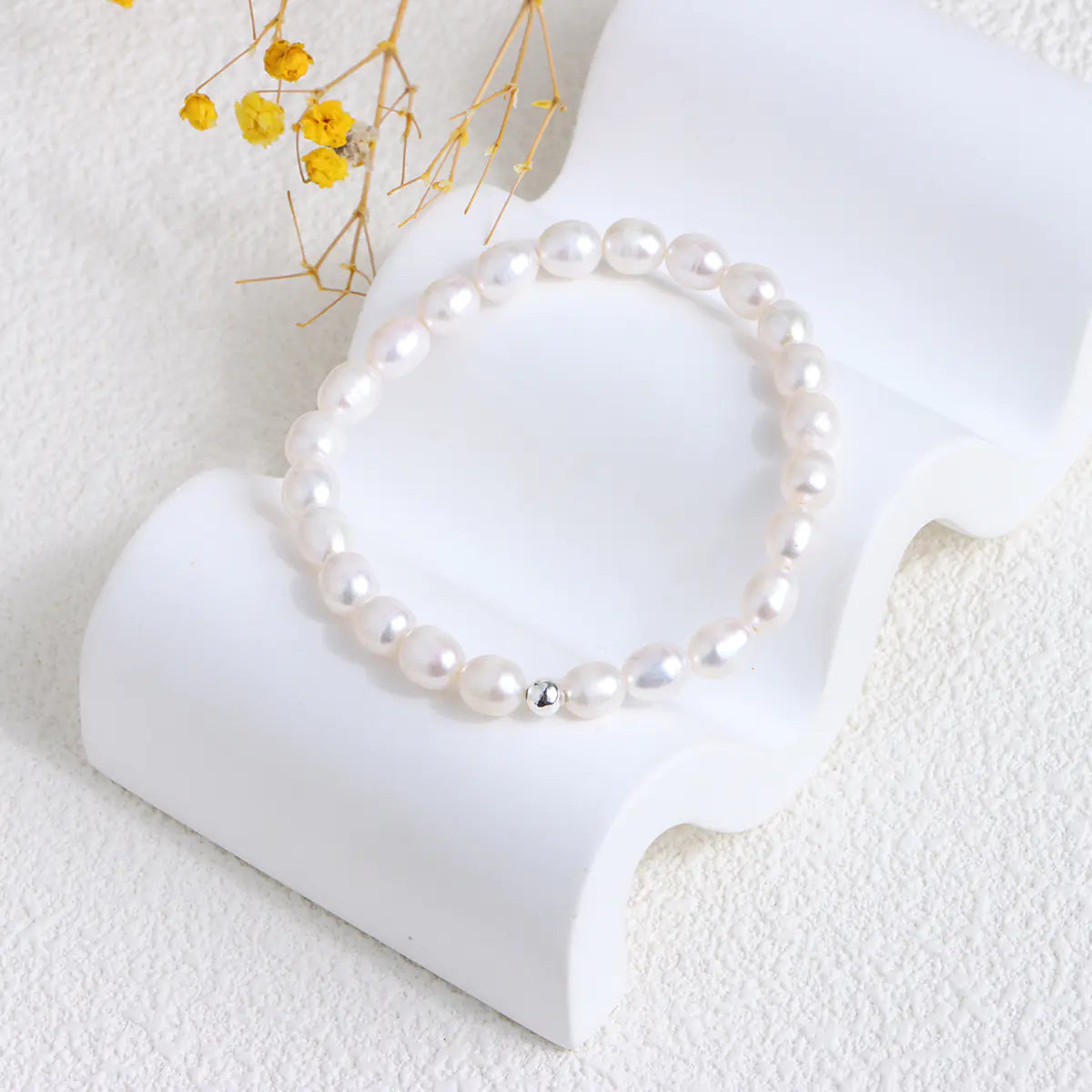 14k Real Gold Freshwater Pearl Bracelet for Women
